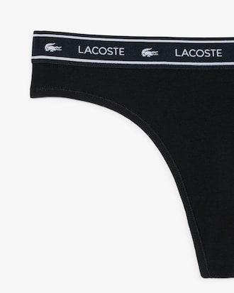 Stretch Katoenen String met Logotaille