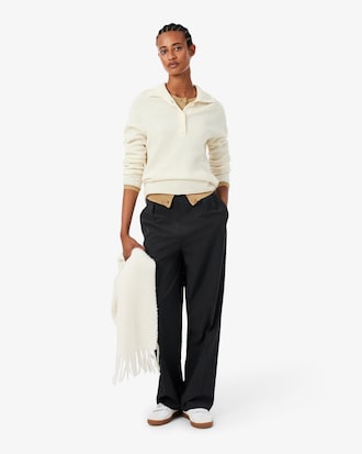Oversized Plooibroek van Gemengde Wol