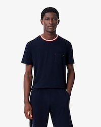 Pyjamashirt met contrasterende hals