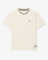 Frans Vervaardigd T-shirt met Gestreepte Hals