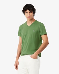 Lichtgewicht Katoenen Pima T-shirt met V-hals