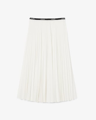 Lange Geplooide Rok met Elastische Taille