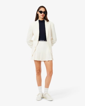 Geribbelde Gebreide Merinowollen Sweater met Hoge Hals