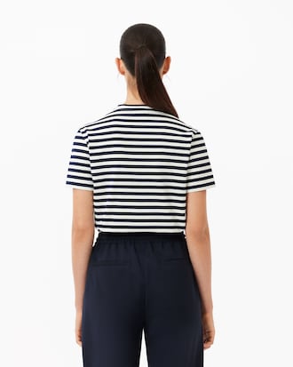 Loose Fit Gestreept Katoenen T-shirt