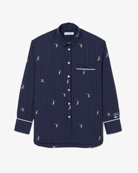 Oversized Hemd met Jacquard Motieven