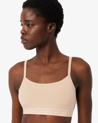 Stretch Katoenen Bralette met Logoband