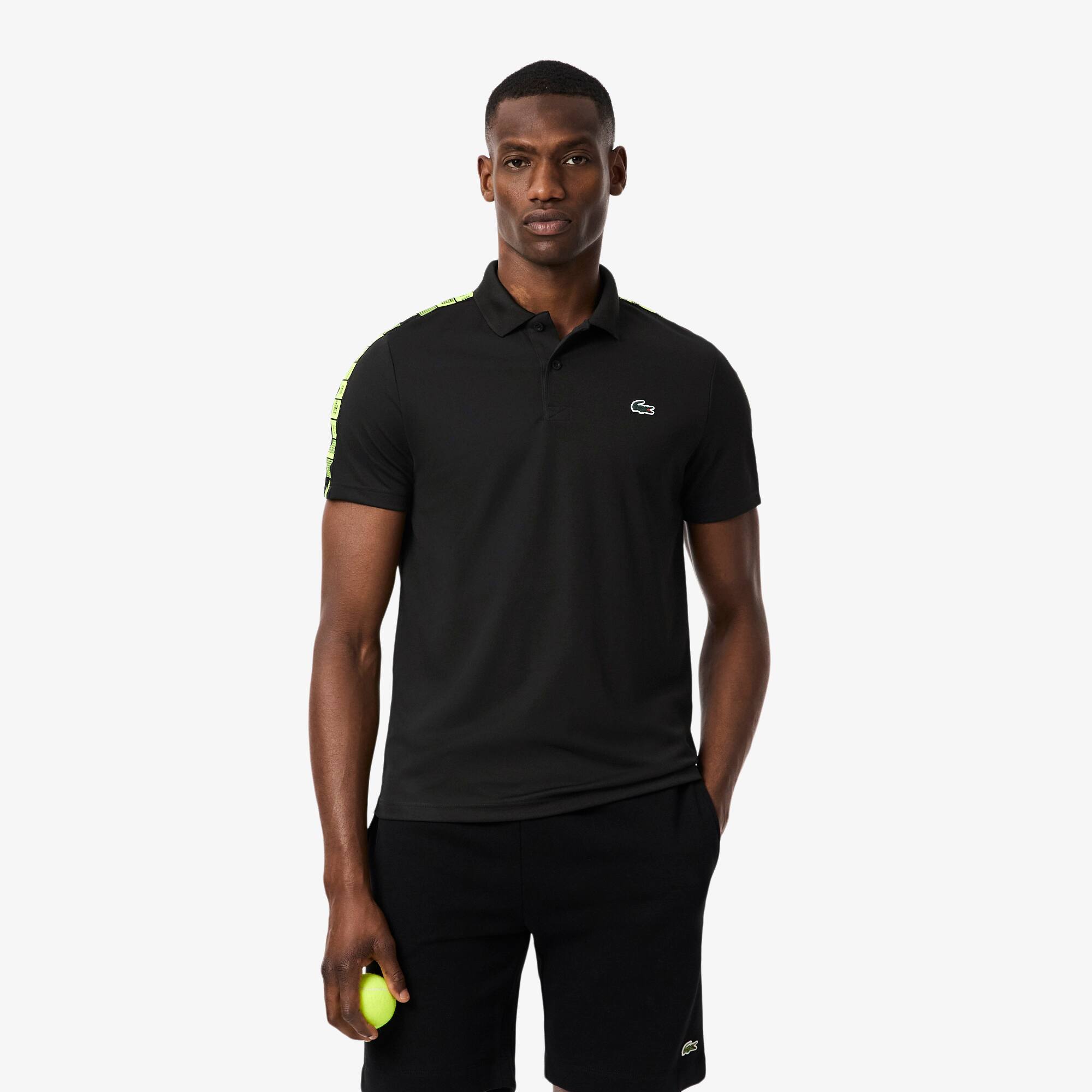 Ultra-Dry Tennispolo met Merkstreep - Men's Short Sleeves Polo