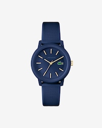 Lacoste.12.12-horloge dames met blauwe siliconen band