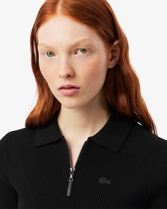 3D Gebreid Geribbeld Polohemd