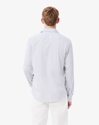 Slim Fit Gestreept Stretch Popeline Hemd
