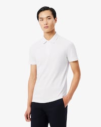 Slim Fit Jacquard Piqu&eacute; Forensen Polohemd met Merk