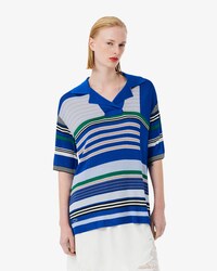 Runway Oversized Gestreept Satijnen Piqu&eacute; Polohemd