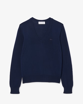 Naadloze Gebreide Sweater met V-hals