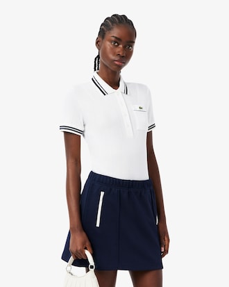 Slim Fit Frans Vervaardigd Geribbeld Polohemd