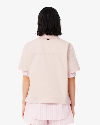 Oversized Denim Polohemd