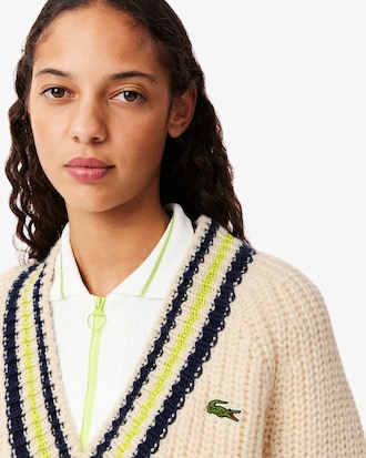 Oversized Wollen Tennissweater met V-hals