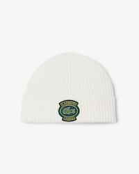 Geribbelde Wollen Muts met Badge