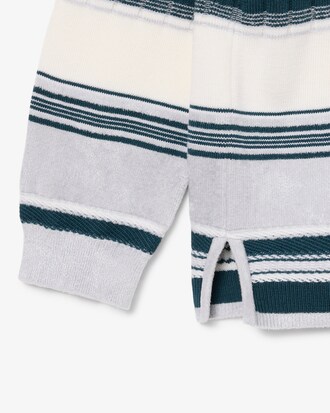 Runway Getextureerde Gestreepte Sweater met Polokraag