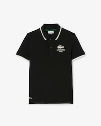 Petit Piqu&eacute; Polo met Gestreepte Kraag