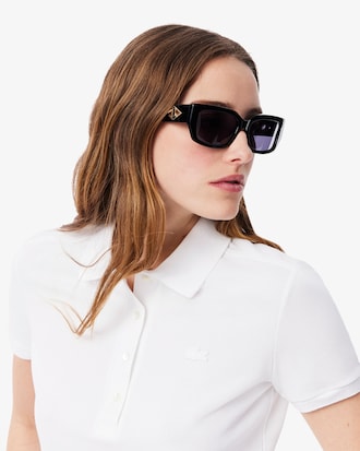 Lacoste-polo dames stretch van katoenpiqué