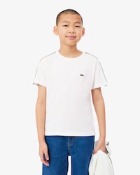 Katoenen T-shirt met Logostreep