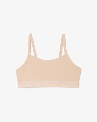 Stretch Katoenen Bralette met Logoband