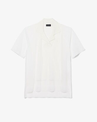 Runway Loose Fit Polohemd van Doorzichtige Piqu&eacute; Breistof