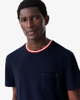 Pyjamashirt met contrasterende hals