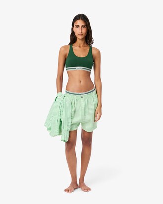 Stretch Katoenen Bralette met Contrasterende Band