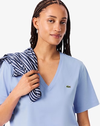 Relaxed Fit Zacht Katoenen T-shirt met V-hals