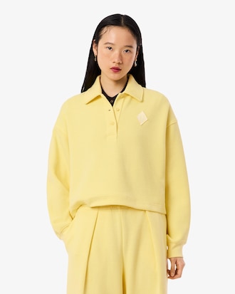 Oversized Geribbeld Polo Sweatshirt