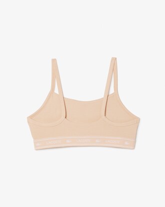 Stretch Katoenen Bralette met Logoband