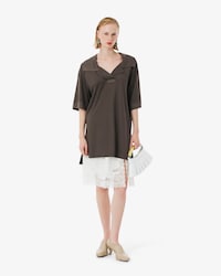 Runway Zijden Piqu&eacute; Jurk met Polokraag