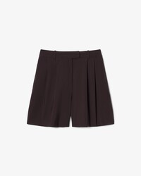 Oversized Geplooide Bermudabroek van Gemengde Wol