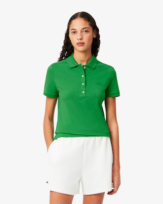 Lacoste-polo dames stretch van katoenpiqué