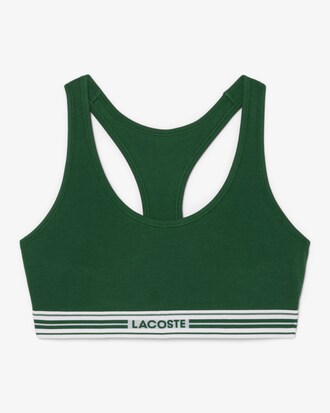 Stretch Katoenen Bralette met Contrasterende Band