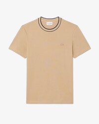 Stretch Piqu&eacute; T-shirt met Gestreepte Kraag