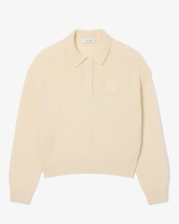 Wollen Sweater met Polokraag en Badge Accenten