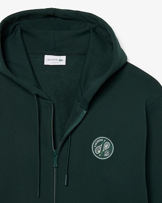Hoodie met Rits en Badge Accenten