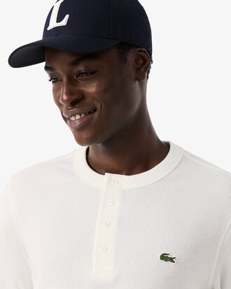 Wafelgebreid Henley T-shirt