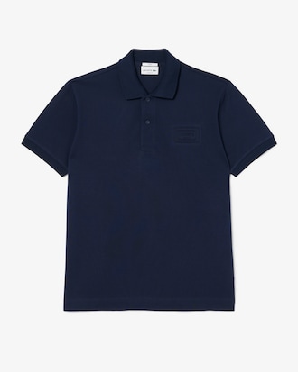 Classic Fit Ge&euml;mbost Polohemd met Logo