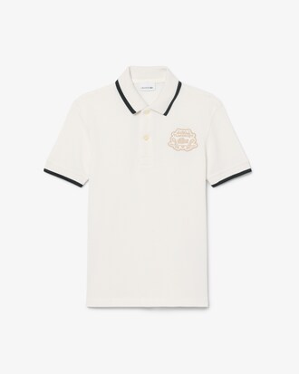 Petit Piqu&eacute; Polohemd met Badge Accenten