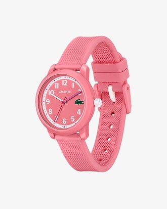 Lacoste.12.12-horloge kinderen met roze siliconen band