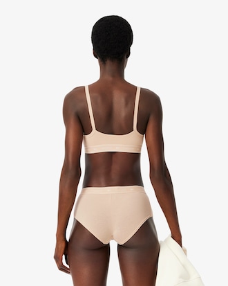 Stretch Katoenen Bralette met Logoband