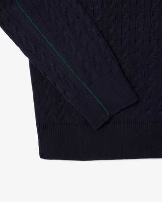 Sweater, Gebreid katoen met kabelpatroon