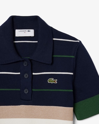 Frans Vervaardigde Gestreepte Sweater met Polokraag