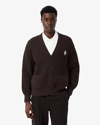 Relaxed Fit Geribbelde Katoenen Cardigan