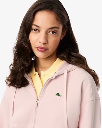 Piqu&eacute; Hoodie met Rits