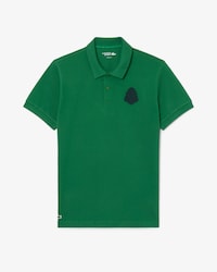 Mini Piqu&eacute; Stretch Golfpolohemd met Badge Accenten