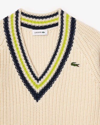 Oversized Wollen Tennissweater met V-hals